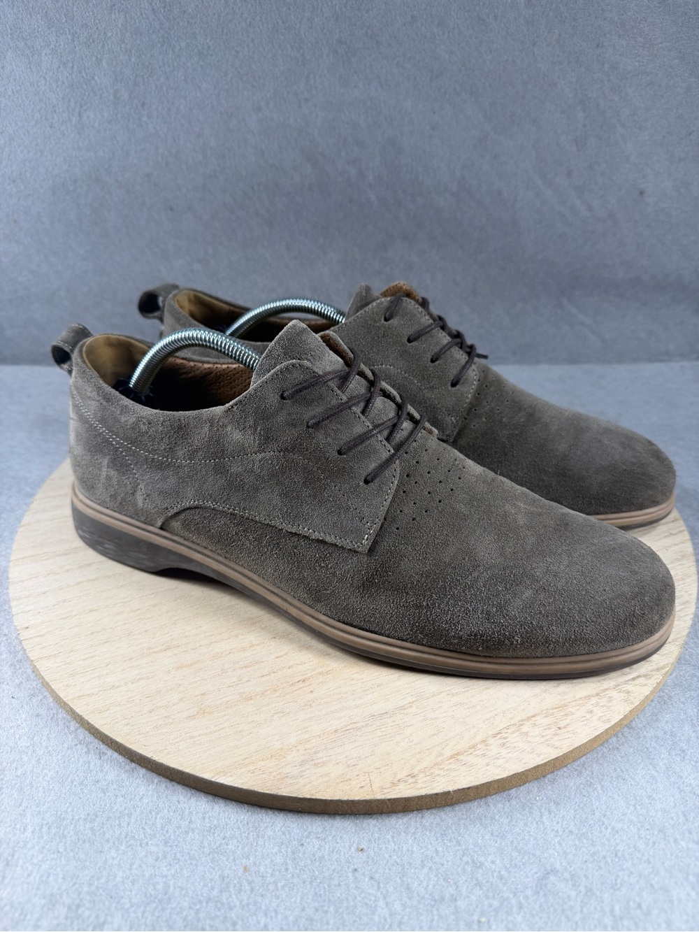 Amberjack The Original Slate Grey Suede Hybrid Derby Dress Shoes Size 11 M